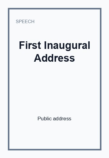 First Inaugural Address