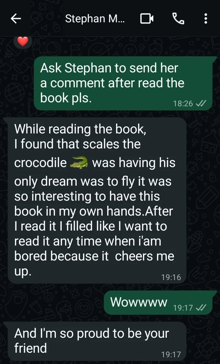 Message sent by this reader about the book